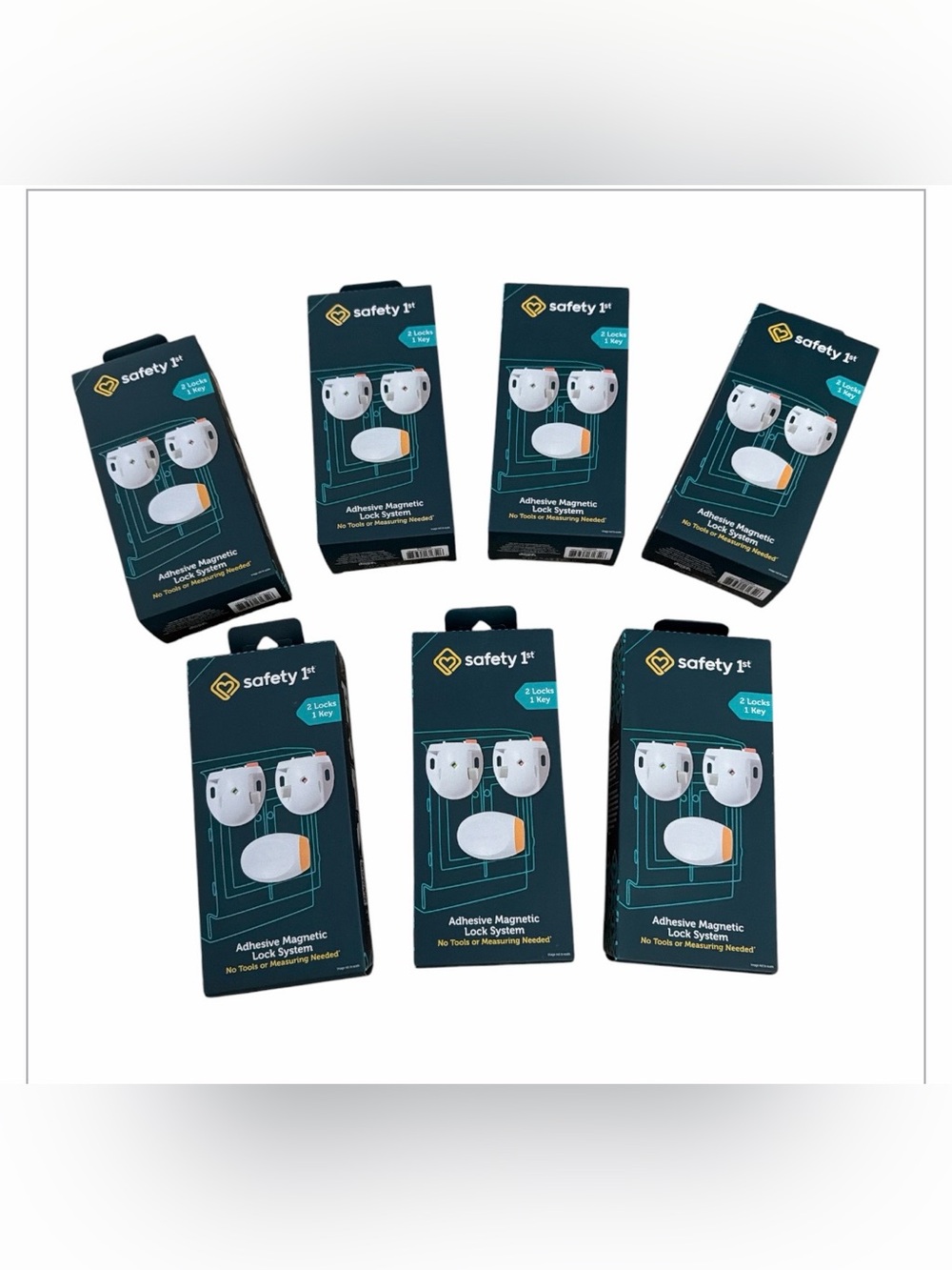 Safety 1st White Adhesive Magnetic Lock 7 Lot 2 Pack